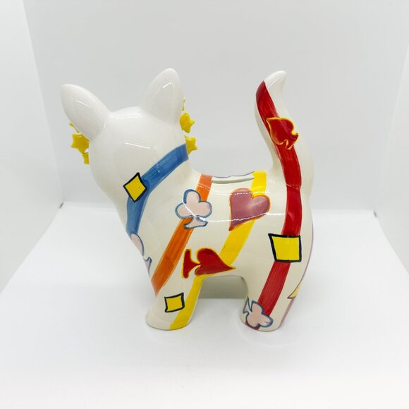 Vintage Ceramic Hobbist Cat Bank Stars Rainbow Whimsyclay Celestial 90s - Picture 4 of 7